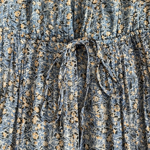 Anthropologie Kira Off-The-Shoulder Peasant Boho Dress Blue Size 4 NWOT - Picture 7 of 14